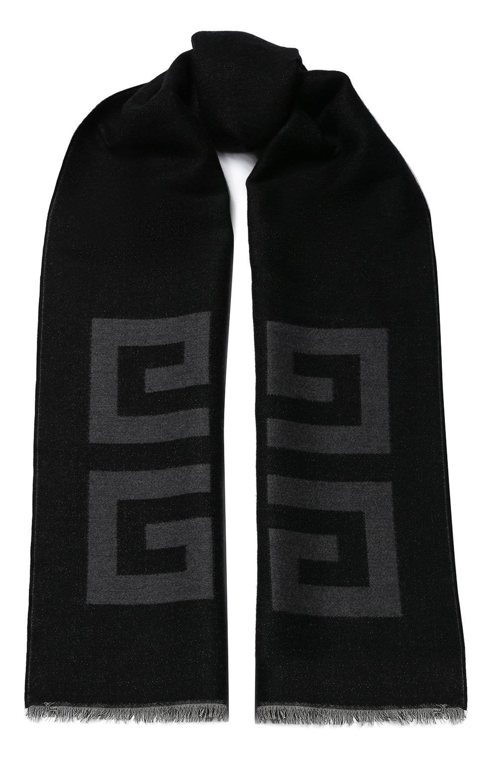 Мужской шерстяной шарф GIVENCHY черного цвета, арт. GV3518/J2550 | Фото 1