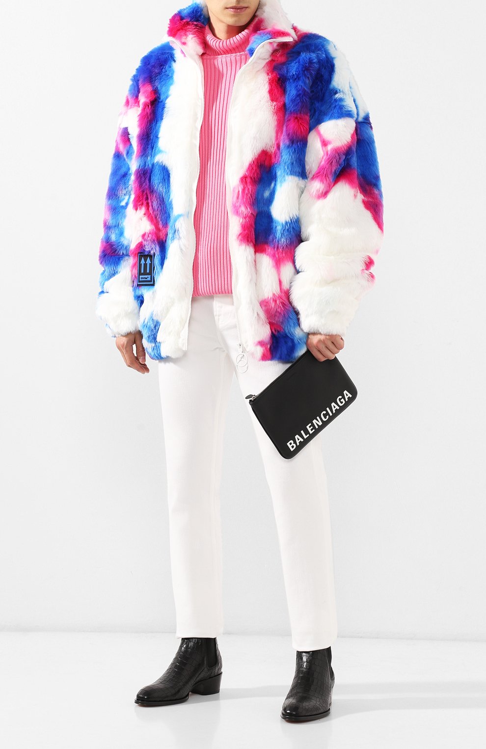 Мужская кожаная папка для документов BALENCIAGA черно-белого цвета по цене 30950 руб., арт. 579857/00TN3 | Фото 2 Мужская кожаная папка для документов BALENCIAGA черно-белого цвета, арт. 579857/00TN3 | Фото 2
