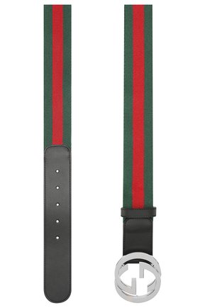 Мужской текстильный ремень GUCCI зеленого цвета по цене 28500 руб., арт. 411924/H917N | Фото 2 Мужской текстильный ремень GUCCI зеленого цвета, арт. 411924/H917N | Фото 2