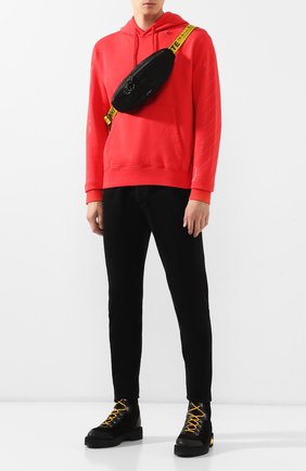 Мужская черная текстильная поясная сумка Off-White, арт. 0MNA074E19E480021000 купить в ЦУМ | Фото №2 Текстильная поясная сумка Off-White черная | Фото №2