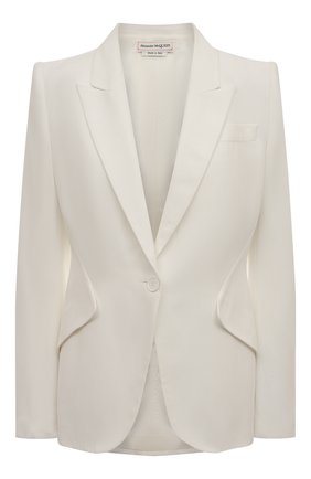 Женский жакет ALEXANDER MCQUEEN молочного цвета по цене 182500 руб., арт. 585442/QEAAA | Фото 1 Женский жакет ALEXANDER MCQUEEN молочного цвета, арт. 585442/QEAAA | Фото 1 (Длина (для топов): Стандартные; Рукава: Длинные; Материал подклада: Купро; Материал внешний: Синтетический материал, Вискоза; Случай: Формальный; 1-2-бортные: Однобортные; Женское Кросс-КТ: Жакет-одежда)