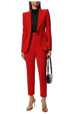 Женские брюки со стрелками ALEXANDER MCQUEEN красного цвета по цене 59950 руб., арт. 585118/QEAAA | Фото 2 Женские брюки со стрелками ALEXANDER MCQUEEN красного цвета, арт. 585118/QEAAA | Фото 2