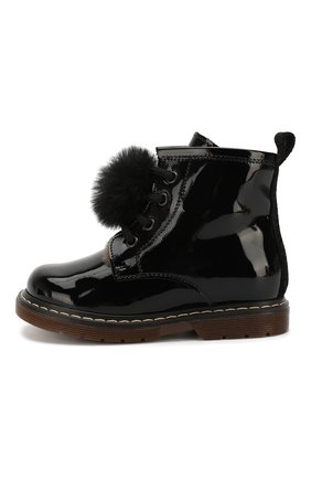 Детские кожаные ботинки MONNALISA черного цвета, арт. 834005M | Фото 2 (Статус проверки: Проверено, Проверена категория; Материал внутренний: Натуральная кожа; Материал внешний: Кожа)