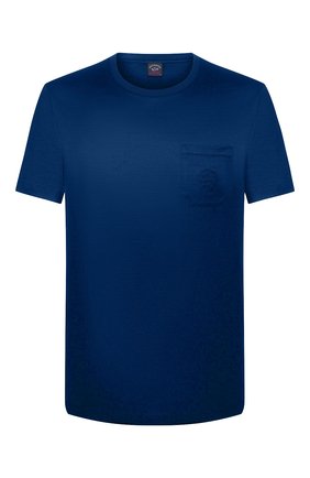 Мужская хлопковая футболка PAUL&SHARK синего цвета по цене 12200 руб., арт. C0P1011 | Фото 1 Мужская хлопковая футболка PAUL&SHARK синего цвета, арт. C0P1011 | Фото 1