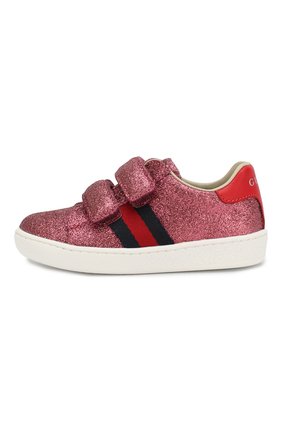 Детские кеды GUCCI розового цвета по цене 18500 руб., арт. 463088/KUSU0 | Фото 2 Детские кеды GUCCI розового цвета, арт. 463088/KUSU0 | Фото 2