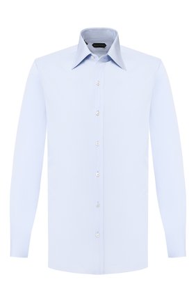 Мужская хлопковая сорочка TOM FORD голубого цвета по цене 34050 руб., арт. 6FT012/94S1JE | Фото 1 Мужская хлопковая сорочка TOM FORD голубого цвета, арт. 6FT012/94S1JE | Фото 1