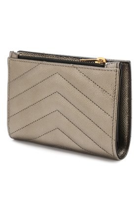 Женские кожаное портмоне monogram SAINT LAURENT серебряного цвета по цене 31800 руб., арт. 575974/03X07 | Фото 2 Женские кожаное портмоне monogram SAINT LAURENT серебряного цвета, арт. 575974/03X07 | Фото 2