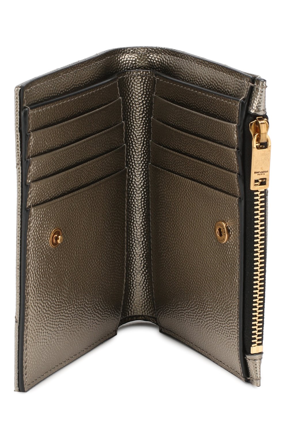 Женские кожаное портмоне monogram SAINT LAURENT серебряного цвета по цене 31800 руб., арт. 575974/03X07 | Фото 3 Женские кожаное портмоне monogram SAINT LAURENT серебряного цвета, арт. 575974/03X07 | Фото 3