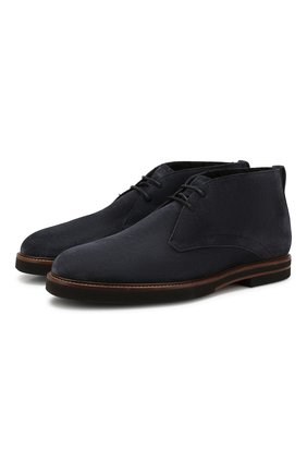 Мужские замшевые ботинки TOD’S темно-синего цвета по цене 54300 руб., арт. XXM53B00D81RE0 | Фото 1 Мужские замшевые ботинки TOD’S темно-синего цвета, арт. XXM53B00D81RE0 | Фото 1
