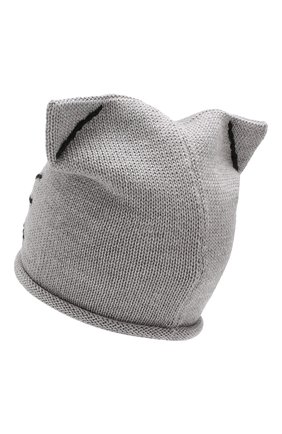 Детского шерстяная шапка CATYA серого цвета, арт. 923593/F | Фото 2 (Материал: Шерсть, Текстиль; Статус проверки: Проверена категория)