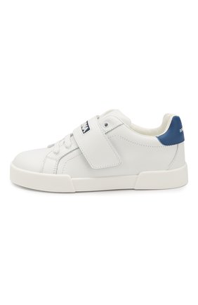 Детские кожаные кеды DOLCE & GABBANA белого цвета по цене 19800 руб., арт. DA0730/A3444/29-36 | Фото 2 Детские кожаные кеды DOLCE & GABBANA белого цвета, арт. DA0730/A3444/29-36 | Фото 2