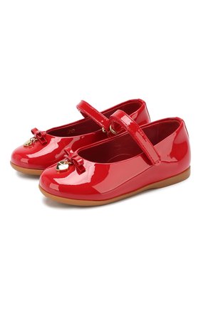 Детские туфли из лаковой кожи DOLCE & GABBANA красного цвета, арт. D20057/A1328/19-28 | Фото 1 (Статус проверки: Проверена категория; Материал внутренний: Натуральная кожа; Материал внешний: Кожа)