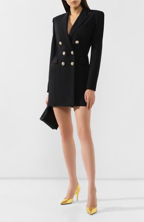 Женская кожаные туфли kiki SAINT LAURENT золотого цвета по цене 47800 руб., арт. 579319/AAL00 | Фото 2 Женская кожаные туфли kiki SAINT LAURENT золотого цвета, арт. 579319/AAL00 | Фото 2
