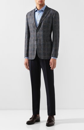 Мужская хлопковая сорочка KITON голубого цвета по цене 48650 руб., арт. UCIH0656208 | Фото 2 Мужская хлопковая сорочка KITON голубого цвета, арт. UCIH0656208 | Фото 2