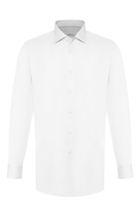 Мужская хлопковая сорочка BRIONI белого цвета по цене 46950 руб., арт. RCL8DL/PZ003 | Фото 1 Мужская хлопковая сорочка BRIONI белого цвета, арт. RCL8DL/PZ003 | Фото 1 (Статус проверки: Проверено, Проверена категория; Материал внешний: Хлопок; Рукава: Длинные; Мужское Кросс-КТ: Сорочка-одежда; Длина (для топов): Стандартные; Случай: Формальный; Принт: Однотонные; Манжеты: На пуговицах; Воротник: Акула; Региональные ограничения белый список (Axapta Mercury): RU)