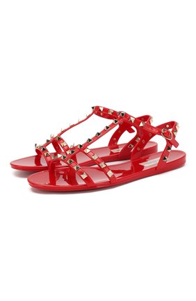 Женские резиновые сандалии valentino garavani rockstud VALENTINO красного цвета по цене 27950 руб., арт. SW2S0H38/PVS | Фото 1 Женские резиновые сандалии valentino garavani rockstud VALENTINO красного цвета, арт. SW2S0H38/PVS | Фото 1