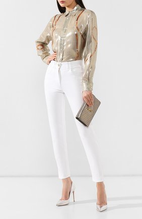 Женская сумка monogram classic SAINT LAURENT серебряного цвета по цене 99500 руб., арт. 377828/03X27 | Фото 2 Женская сумка monogram classic SAINT LAURENT серебряного цвета, арт. 377828/03X27 | Фото 2