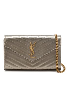 Женская сумка monogram classic SAINT LAURENT серебряного цвета по цене 99500 руб., арт. 377828/03X27 | Фото 6 Женская сумка monogram classic SAINT LAURENT серебряного цвета, арт. 377828/03X27 | Фото 6