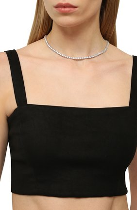 Женское колье tennis deluxe SWAROVSKI серебряного цвета по цене 16900 руб., арт. 5494605 | Фото 2 Женское колье tennis deluxe SWAROVSKI серебряного цвета, арт. 5494605 | Фото 2