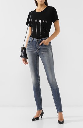 Женские джинсы SAINT LAURENT темно-синего цвета по цене 43350 руб., арт. 527379/YB477 | Фото 2 Женские джинсы SAINT LAURENT темно-синего цвета, арт. 527379/YB477 | Фото 2