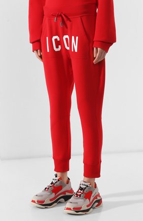 Женские красные хлопковые джоггеры Dsquared2, арт. S75KB0004/S25042 купить в ЦУМ | Фото №3 Хлопковые джоггеры Dsquared2 красные | Фото №3