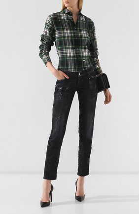 Женские джинсы с потертостями DSQUARED2 черного цвета по цене 27200 руб., арт. S72LB0226/S30357 | Фото 2 Женские джинсы с потертостями DSQUARED2 черного цвета, арт. S72LB0226/S30357 | Фото 2