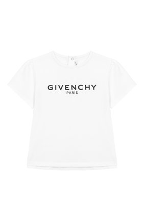 Детский хлопковая футболка GIVENCHY белого цвета по цене 14950 руб., арт. H05094 | Фото 1 Детский хлопковая футболка GIVENCHY белого цвета, арт. H05094 | Фото 1 (Статус проверки: Проверена категория, Проверено; Материал внешний: Хлопок; Рукава: Короткие; Кросс-КТ НВ: Футболка; Ростовка одежда: 18 мес | 86 см, 24 мес | 92 см, 36 мес | 98 см, 9 мес | 74 см)