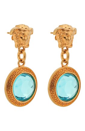 Женские серьги tribute VERSACE голубого цвета по цене 22450 руб., арт. DG2H059/DJMX | Фото 3 Женские серьги tribute VERSACE голубого цвета, арт. DG2H059/DJMX | Фото 3
