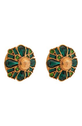 Женские серьги-клипсы tribute VERSACE зеленого цвета по цене 32400 руб., арт. DG2H072/DJMX | Фото 3 Женские серьги-клипсы tribute VERSACE зеленого цвета, арт. DG2H072/DJMX | Фото 3