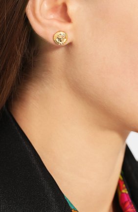 Женские серьги tribute VERSACE золотого цвета по цене 13400 руб., арт. DG2F638/DJMT | Фото 2 Женские серьги tribute VERSACE золотого цвета, арт. DG2F638/DJMT | Фото 2