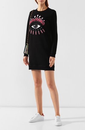 Женское хлопковое платье KENZO черного цвета по цене 26550 руб., арт. F962R08374XC | Фото 2 Женское хлопковое платье KENZO черного цвета, арт. F962R08374XC | Фото 2