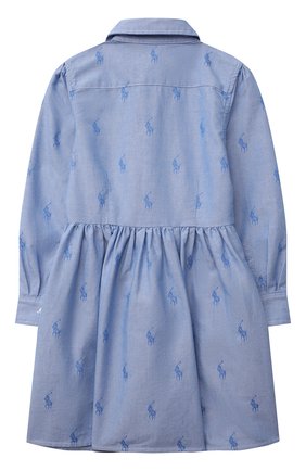 Детское хлопковое платье-рубашка POLO RALPH LAUREN голубого цвета по цене 8615 руб., арт. 312756657 | Фото 2 Детское хлопковое платье-рубашка POLO RALPH LAUREN голубого цвета, арт. 312756657 | Фото 2 (Материал внешний: Хлопок; Рукава: Длинные; Случай: Повседневный; Статус проверки: Проверена категория; Девочки Кросс-КТ: Платье-одежда; Ростовка одежда: 5 лет | 110 см, 6 лет | 116 см, 7 лет | 122 см)