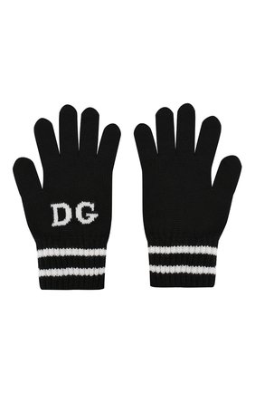Детские шерстяные перчатки DOLCE & GABBANA черно-белого цвета по цене 6840 руб., арт. LBKA19/JAVPF | Фото 2 Детские шерстяные перчатки DOLCE & GABBANA черно-белого цвета, арт. LBKA19/JAVPF | Фото 2