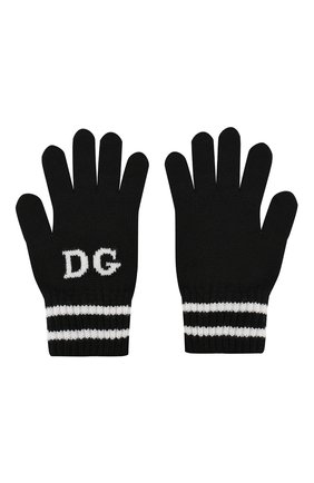 Детские шерстяные перчатки DOLCE & GABBANA черного цвета, арт. LBKA19/JAVPF | Фото 2 (Статус проверки: Проверена категория; Материал: Шерсть, Текстиль)