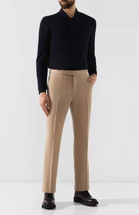 Мужские шерстяные брюки RALPH LAUREN бежевого цвета, арт. 798770065 | Фото 2 (Материал подклада: Вискоза; Длина (брюки, джинсы): Стандартные; Материал внешний: Шерсть; Случай: Повседневный)
