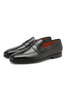 Мужские кожаные пенни-лоферы SANTONI черного цвета по цене 52600 руб., арт. MCNC15609SI1ESKTN01 | Фото 1 Мужские кожаные пенни-лоферы SANTONI черного цвета, арт. MCNC15609SI1ESKTN01 | Фото 1