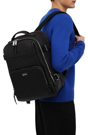 Мужской комбинированный рюкзак veltan BALLY черного цвета, арт. VELTAN/00 | Фото 2 (Ремень/цепочка: На ремешке; Статус проверки: Проверена категория; Материал: Текстиль; Размер: large; Стили: Классический)