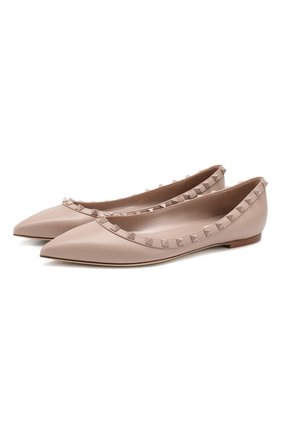 Женские кожаные балетки valentino garavani rockstud VALENTINO бежевого цвета по цене 52000 руб., арт. SW2S0403/VB8 | Фото 1 Женские кожаные балетки valentino garavani rockstud VALENTINO бежевого цвета, арт. SW2S0403/VB8 | Фото 1