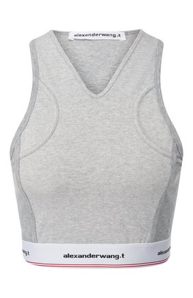 Женская хлопковый топ ALEXANDERWANG.T светло-серого цвета по цене 18350 руб., арт. 4CC2198001 | Фото 1 Женская хлопковый топ ALEXANDERWANG.T светло-серого цвета, арт. 4CC2198001 | Фото 1