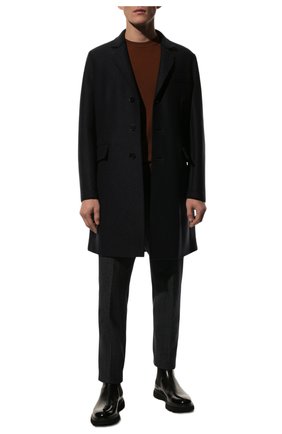 Мужской шерстяное пальто HARRIS WHARF LONDON темно-синего цвета, арт. C9113MLK | Фото 2 (Статус проверки: Проверено, Проверена категория; Рукава: Длинные; Материал внешний: Шерсть; Мужское Кросс-КТ: Верхняя одежда, пальто-верхняя одежда; Стили: Классический; Длина (верхняя одежда): До середины бедра)
