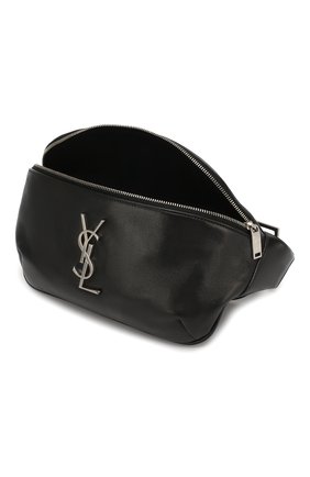 Мужская черная кожаная поясная сумка Saint Laurent, арт. 590076/03U0E купить в ЦУМ | Фото №4 Кожаная поясная сумка Saint Laurent черная | Фото №4