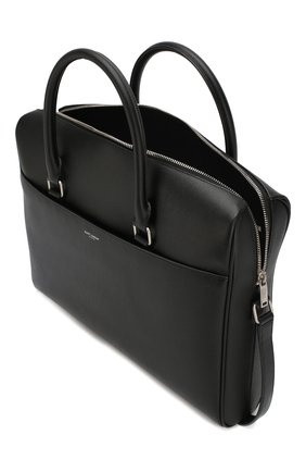 Мужская кожаная сумка для ноутбука SAINT LAURENT черного цвета по цене 95400 руб., арт. 556999/BTY0E | Фото 4 Мужская кожаная сумка для ноутбука SAINT LAURENT черного цвета, арт. 556999/BTY0E | Фото 4