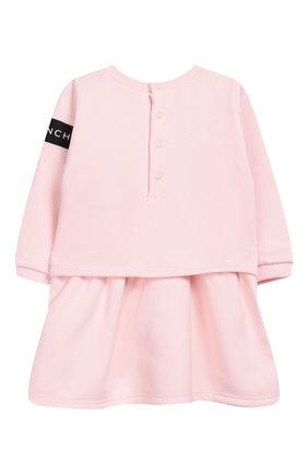 Женский хлопковое платье GIVENCHY розового цвета, арт. H02045 | Фото 2 (Статус проверки: Проверена категория; Рукава: Длинные; Материал внешний: Хлопок)