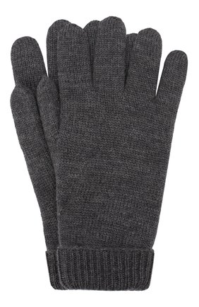 Детские шерстяные перчатки IL TRENINO темно-серого цвета, арт. 19 9008/E0 | Фото 1 (Материал: Шерсть, Текстиль; Статус проверки: Проверено, Проверена категория)