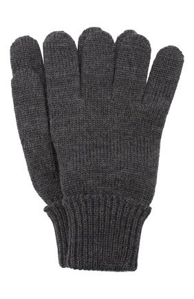 Детские шерстяные перчатки IL TRENINO темно-серого цвета, арт. 19 5059/E0 | Фото 1 (Материал: Шерсть, Текстиль; Статус проверки: Проверена категория)