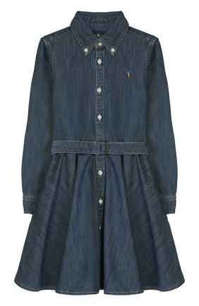 Детское хлопковое платье-рубашка POLO RALPH LAUREN синего цвета по цене 7445 руб., арт. 312698860 | Фото 1 Детское хлопковое платье-рубашка POLO RALPH LAUREN синего цвета, арт. 312698860 | Фото 1