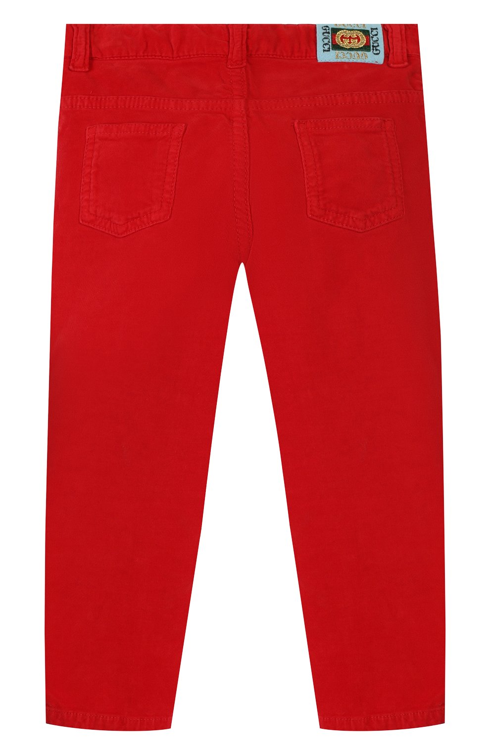 Детские хлопковые брюки GUCCI красного цвета по цене 16200 руб., арт. 566100/XDAN0 | Фото 2 Детские хлопковые брюки GUCCI красного цвета, арт. 566100/XDAN0 | Фото 2