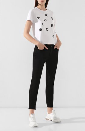Женская хлопковая футболка MICHAEL MICHAEL KORS белого цвета по цене 6730 руб., арт. MU95M9397J | Фото 2 Женская хлопковая футболка MICHAEL MICHAEL KORS белого цвета, арт. MU95M9397J | Фото 2