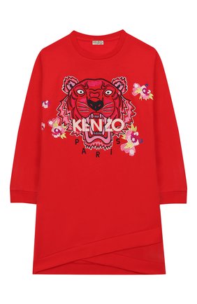 Детское хлопковое платье KENZO красного цвета по цене 18950 руб., арт. KP30258 | Фото 1 Детское хлопковое платье KENZO красного цвета, арт. KP30258 | Фото 1 (Материал внешний: Синтетический материал, Полиэстер, Хлопок; Рукава: Длинные; Статус проверки: Проверено, Проверена категория; Девочки Кросс-КТ: Платье-одежда; Принт: С принтом)