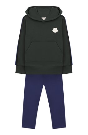 Детского комплект из худи и брюк MONCLER ENFANT синего цвета по цене 19300 руб., арт. E2-954-88138-05-809B3/4-6A | Фото 1 Детского комплект из худи и брюк MONCLER ENFANT синего цвета, арт. E2-954-88138-05-809B3/4-6A | Фото 1